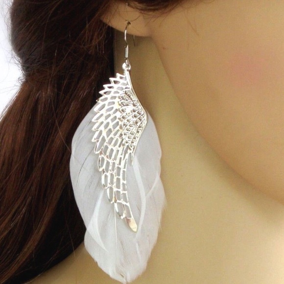 sugarsaks Jewelry - Angel Wing Feather Dangle Earrings